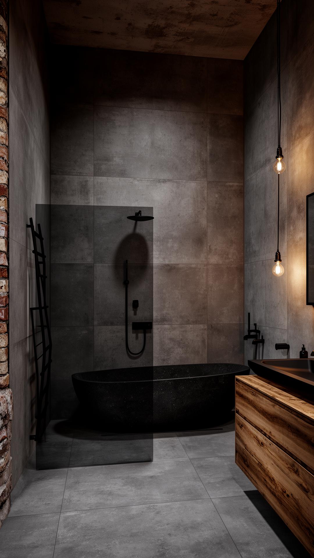 Industriálna kúpeľňa · TerraLinea Cemento Anthracite