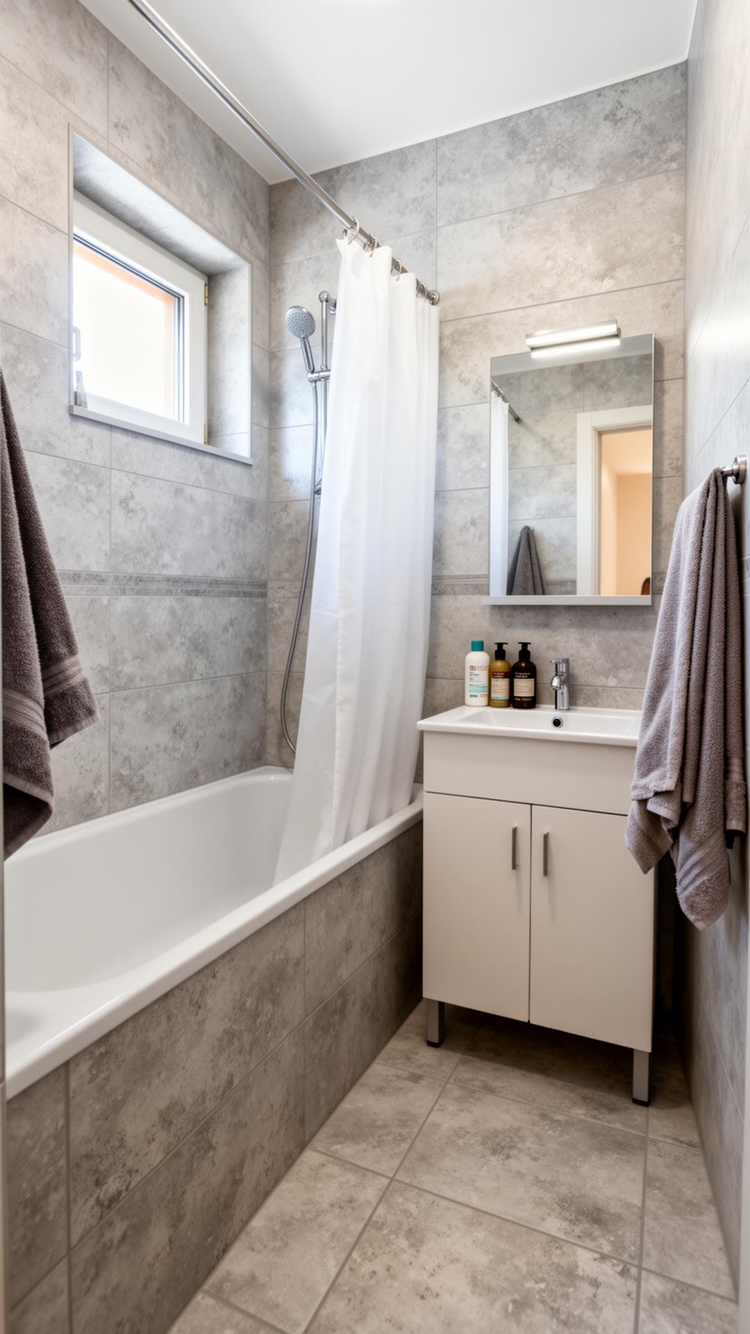 Kúpeľňa v paneláku · TerraLinea Stone Light Grey
